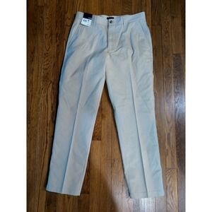 NWT Basic Editions Dress Pants Mens 32x30 Khaki tan Workwear Flat Front